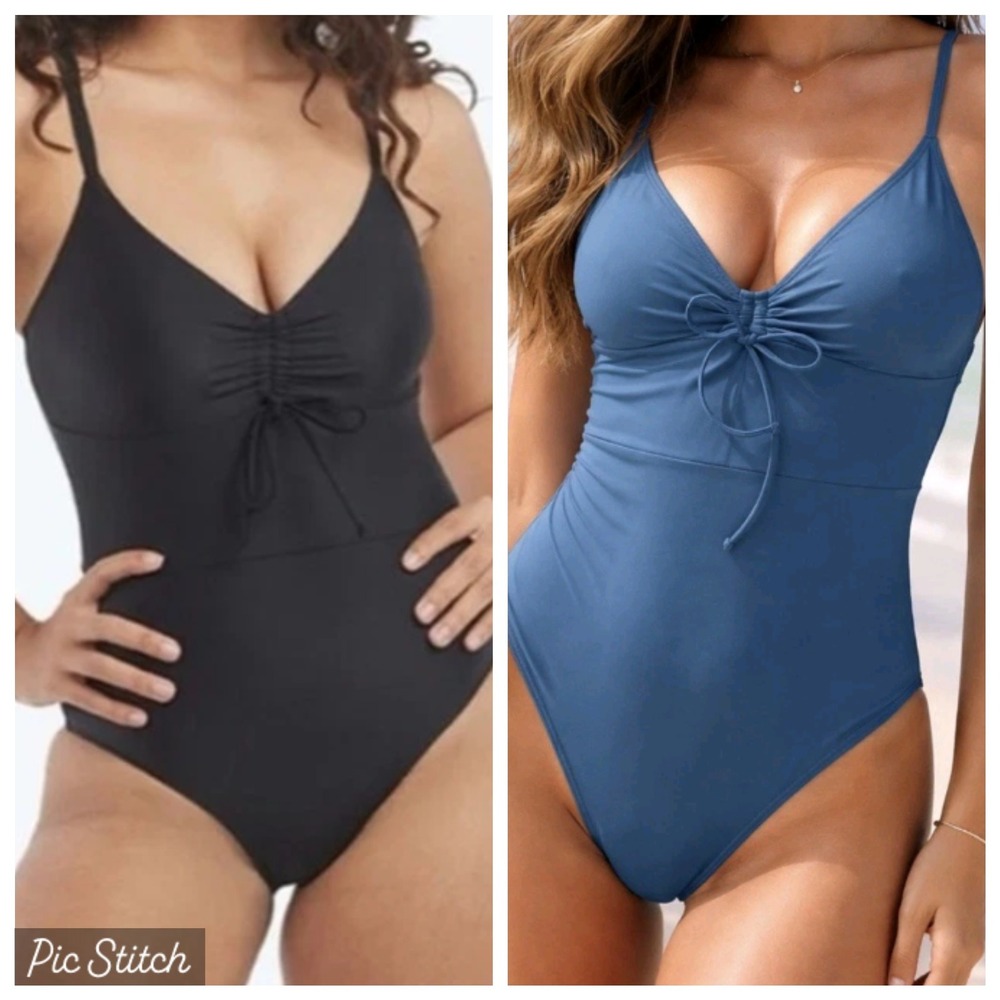 Summersalt The Cinched One Piece Swimsuit Black Size 2 RN174726